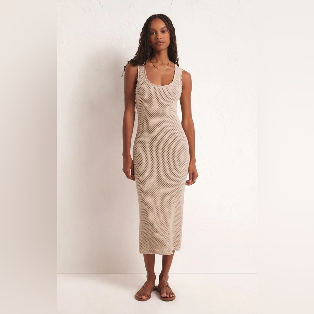 NWT Z-SUPPLY IBIZA CROCHET SWEATER DRESS - NATURAL